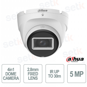 Dahua 5MP 2.8mm Smart IR Dome Camera 30m IP67 4-in-1 Technology