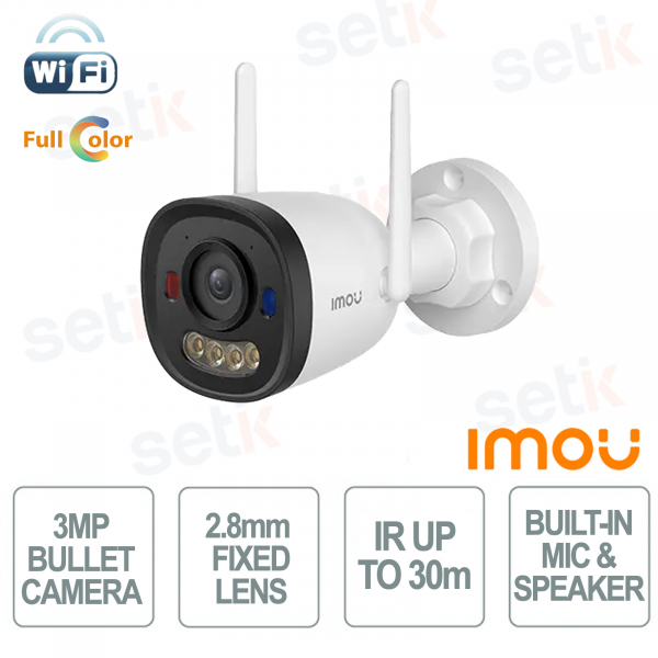 IMOU Bullet 3 Pro 3MP Wi-Fi Camera 2.8mm Lens AI Full Color Night Vision IP67