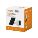 Kit IMOU AOV Air avec caméra 5 MP, panneau solaire 3 W, Wi-Fi 6, IA, batterie et objectif 2,8 mm