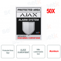 KIT 50X AJAX Alluminio Cartelli Area Protetta Antintrusione Allarme Personalizzati per Professionisti