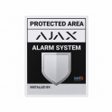 KIT 50X AJAX Alluminio Cartelli Area Protetta Antintrusione Allarme Personalizzati per Professionisti