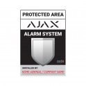 KIT 50X AJAX Adesivi Cartelli Area Protetta Antintrusione Allarme Personalizzati per Professionisti