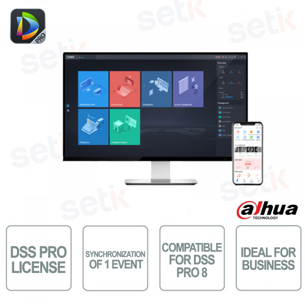 Licence DSS Pro 8 pour la synchronisation d'événements provenant de systèmes tiers | Version 8.4+
