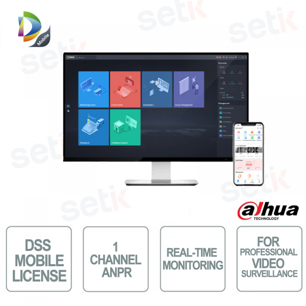 Licence de base vidéo DSS Mobile Center 16 canaux pour la surveillance à distance et la gestion mobile de la vidéosurveillance