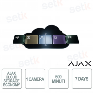 Ajax Cloud Storage Economy Monthly | 1 Camera, 1500 Minutes, 30 Days