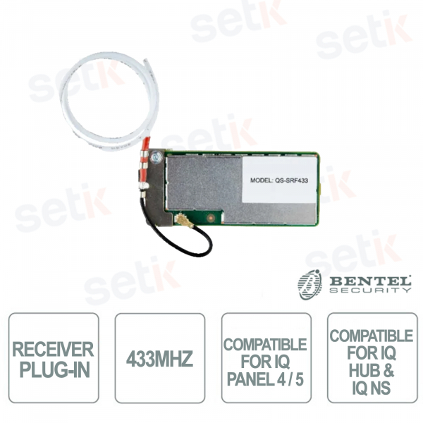IQ Card 433 Benel 433 MHz per Qolsys IQ Panel | Scheda plug in ricevitore Sensori Wireless Compatibili