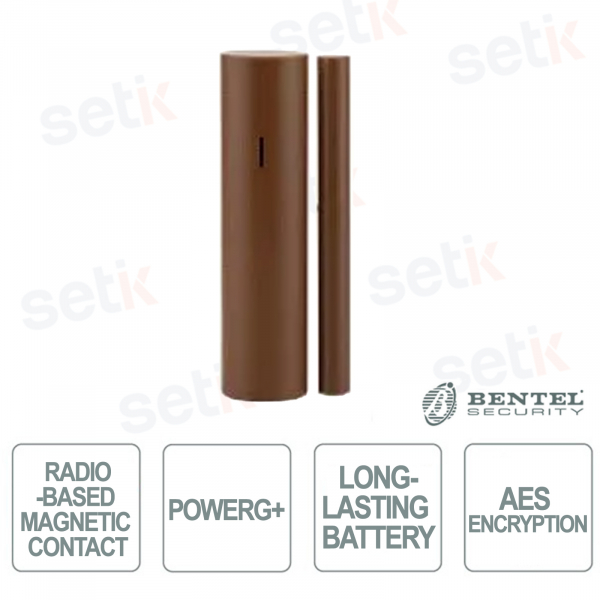Contatto Magnetico PowerG Marrone per Porte e Finestre | Sensore Wireless