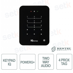 Clavier IQ - Noir - PowerG avec 4 balises de proximité | Clavier sans fil pour Qolsys IQ
