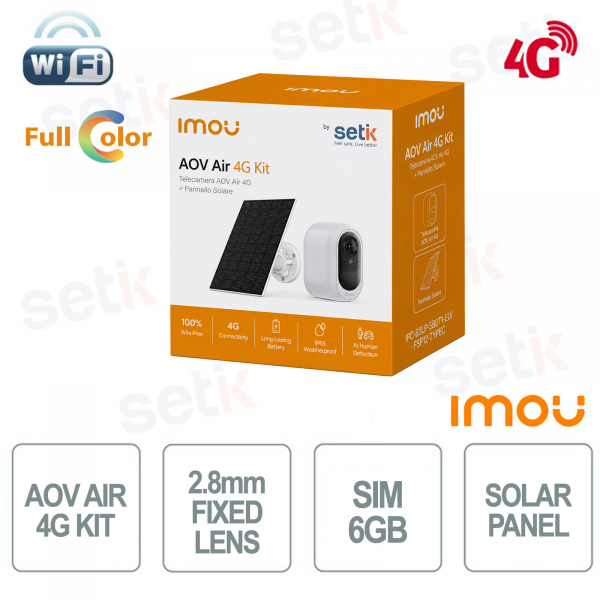 IMOU AOV Air 4G 5MP 2.8 mm Camera Kit with 6GB SIM and 3W Solar Panel