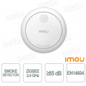 Détecteur de fumée intelligent IMOU ZSM1 Zigbee EN14604 avec alarme de 85 dB et batterie d'une durée de vie de 5 ans