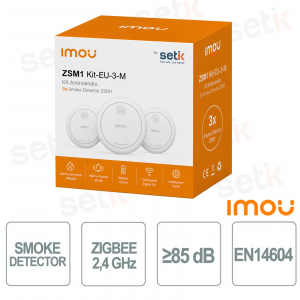 IMOU ZSM1 Zigbee EN14604 Smart Smoke Detector Kit with Interconnected Alarm and 5-Year Battery