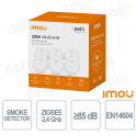 Kit 6 Rilevatori di Fumo Smart IMOU ZSM1 Zigbee EN14604 con Allarme Interconnesso e Batteria 5 Anni