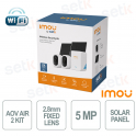 IMOU Kit with 2 AOV Air 5MP 2.8mm Cameras, 2 Solar Panels and Wi-Fi 6 AI Smart Hub