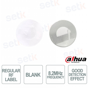 Étiquette antivol RF adhésive blanche Dahua ISC-ETR1-R33-B 33 mm 8,2 MHz pour la protection des marchandises