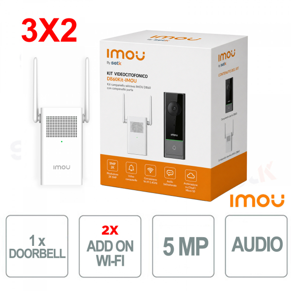DB60KIT-IMOU + DS21 | Kit sonnette vidéo 5MP exclusif avec double carillon
