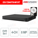 iDS-7204HTHI-M1/XT DVR AcuSense 4CH 8MP 4K AI Face Recognition H.265 Pro+ + 1 TB HDD Included - Hikvision