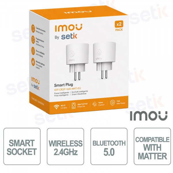 IMOU CE1 Wi-Fi Smart Plug Kit (2 Pack) | Remote Control, Energy Monitoring, and Timer