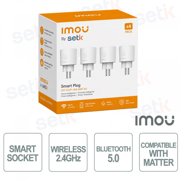 IMOU CE1 Wi-Fi Smart Plug Kit (4 Pack) | Remote Control, Energy Monitoring, and Timer