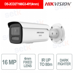 DS-2CD2T166G3-4IY 16MP 4mm AcuSense DarkFighter IR Bullet IP Camera 80m PoE IP67 - Hikvision