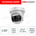 DS-2CD2343G2P-LISU/SRB IP Camera 4MP Panoramic 180° AcuSense 2.8mm Smart Hybrid Light PoE