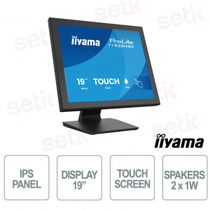 Moniteur tactile iiyama ProLite T1932MSC-B2S 19" PCAP 10 points IP54 HDMI DisplayPort