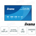 iiyama ProLite LH6566UHSB-B1AG Digital Signage Display 65" 4K UHD 800 cd/m² Android 14 WiFi 24/7
