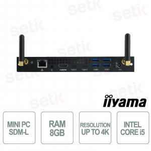 iiyama SDM51201BC-1L Slot PC Intel Core i5 8GB SSD 256GB Windows 11 IoT WiFi 6E 4K
