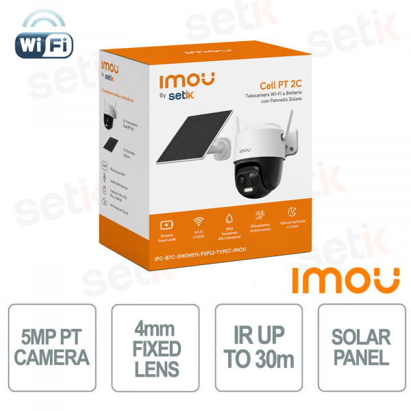 Imou Cell PT 2C 5MP PT 4mm Wi-Fi Camera with Solar Panel, AI, Full Color and Battery