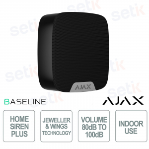 Ajax HomeSiren Plus Jeweller Nera Sirena Wireless Interna 100 dB con Jeweller e Wings Antisabotaggio
