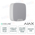 Ajax HomeSiren Plus Jeweler White Internal Wireless Siren 100 dB with Jeweler and Anti-sabotage Wings