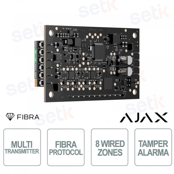 Ajax Superior MultiTransmitter 8 Ingressi Fibra Modulo Cablato per Integrazione Dispositivi di Terze Parti