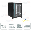 RS1566 19" 15U 600x600 Floorstanding IP20 RACK Cabinet for CCTV and LAN - Pulsar