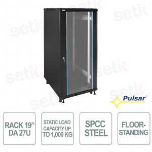 RS2768 Armadio RACK 19" 27U 600x800 a Pavimento IP20 per TVCC, LAN e Sistemi di Sicurezza - Pulsar