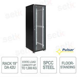 RS4268 19" 42U 600x800 Floorstanding IP20 RACK Cabinet for CCTV, LAN and Security Systems - Pulsar