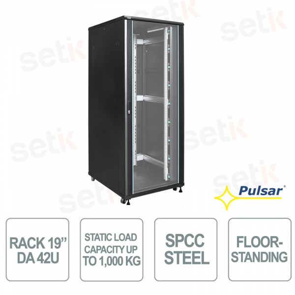RS4281 Armadio Server RACK 19" 42U 800x1000 IP20 per TVCC, LAN e Sistemi di Sicurezza - Pulsar