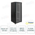 Baie serveur rack RS4288 19" 42U 800x800 IP20 pour systèmes de vidéosurveillance, LAN et sécurité - Pulsar