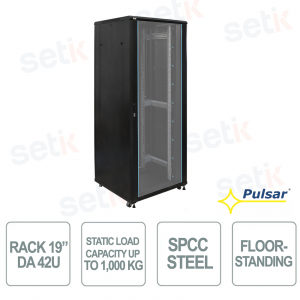 Baie serveur rack RS4288 19" 42U 800x800 IP20 pour systèmes de vidéosurveillance, LAN et sécurité - Pulsar