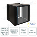 Armadio RACK RWD1266 19" 12U Doppia Sezione 600x600 da Parete, 70 kg, IP20 - Pulsar