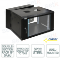 RWD666 19" 6U Double Section 600x600 Wall Mount Rack Cabinet, 70 kg, IP20 - Pulsar