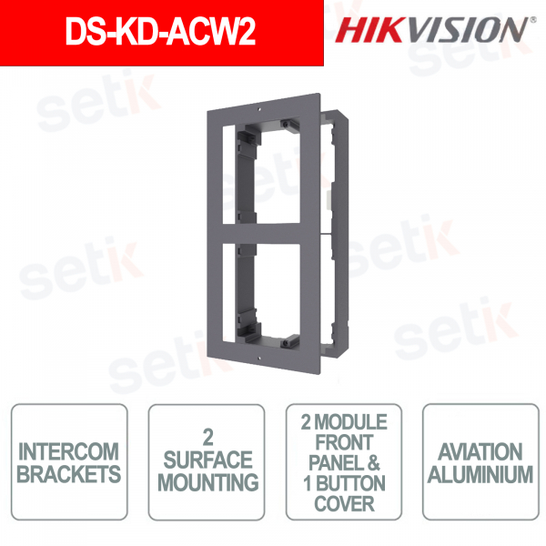 DS-KD-ACW2 Kit Montaggio a Parete 2 Moduli in Alluminio per Videocitofono Modulare - Hikvision