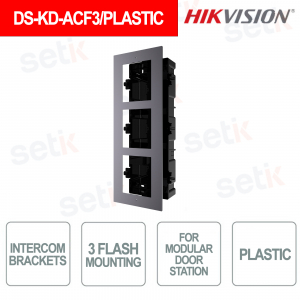 DS-KD-ACF3/Plastic 3-Module Flush Mount for Modular Video Intercom - Hikvision