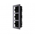 DS-KD-ACF3/Plastic Supporto Incasso 3 Moduli per Videocitofono Modulare - Hikvision
