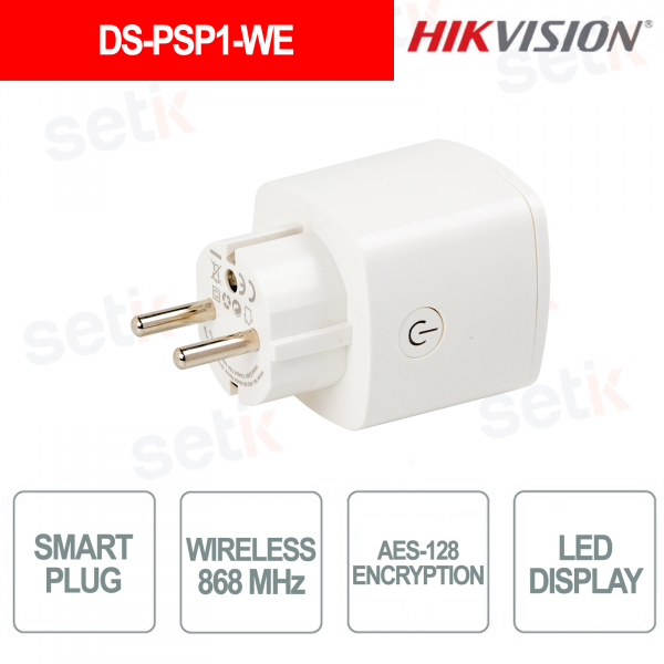DS-PSP1-WE Smart Plug – 868 MHz Wireless Smart Socket with APP Control and Smart Home Automation - Hikvision