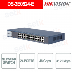 DS-3E0524-E Switch Gigabit 24 Porte RJ45 48 Gbps Rack - Hikvision