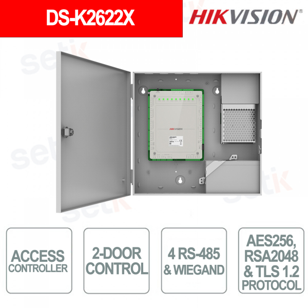 DS-K2622X Controller Controllo Accessi 2 Porte RS-485 OSDP Wiegand - Hikvision