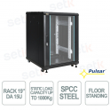 ZRS1566 Armadio RACK 19" 15U 600x600 da Pavimento 1000 kg IP20 per TVCC e Reti LAN - Pulsar