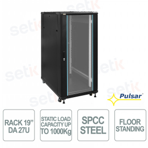 Baie rack 19" ZRS2761 27U 600x1000 IP20 1000 kg pour systèmes de vidéosurveillance, réseaux locaux et de sécurité - Pulsar