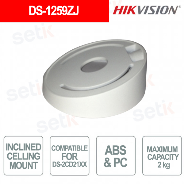 DS-1259ZJ 15° Inclined Bracket for DS-2CD21XX Dome Cameras in ABS+PC - Hikvision