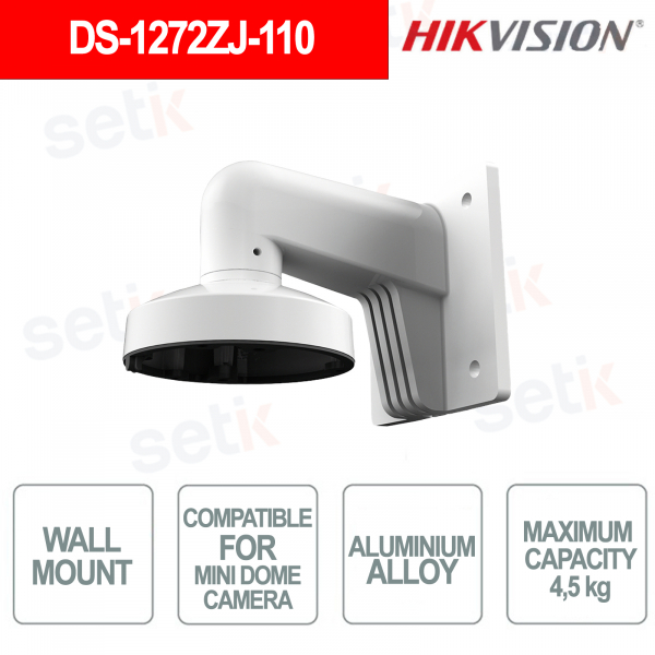 Support mural en aluminium DS-1272ZJ-110 pour mini-caméras dôme, capacité de charge 4,5 kg - Hikvision