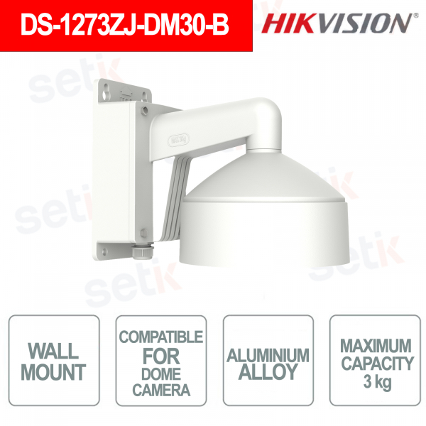 Support mural étanche en aluminium pour caméra dôme DS-1273ZJ-DM30-B - Hikvision